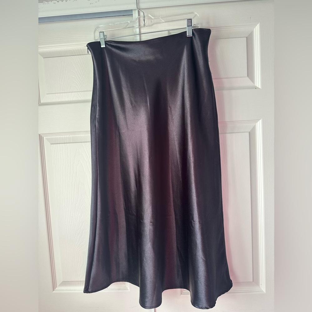 SHEIN Glossy A-Line Skirt - Rich Plum